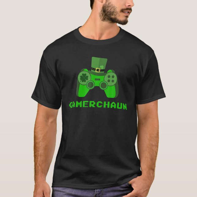 Camiseta Gamerchaun Gaming Video Games St. Patrick's Day Ga (Anverso)