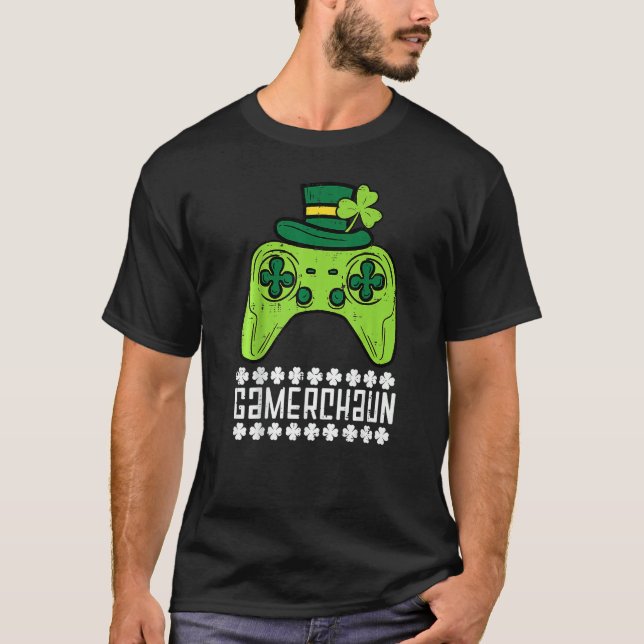 Camiseta Gamerchaun Irish Gamer Paddys Men St Patrick Day B (Anverso)
