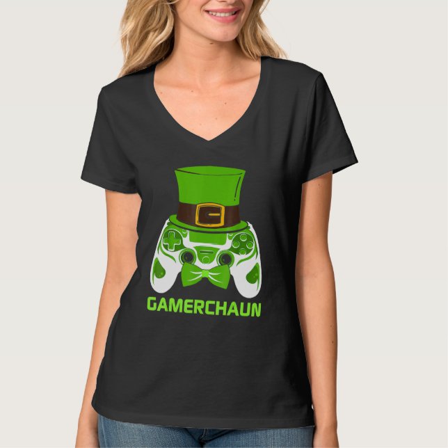 Camiseta Gamerchaun Irish Gamer Paddys Men St Patrick Day B (Anverso)