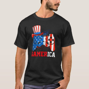 Camiseta Gamerica Video Game Controller Bandera Americana 4