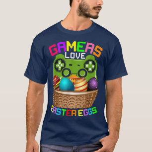 Camiseta Gamers Love Easter Eggs Bunny Boys Kids Teens Men