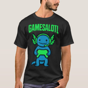Camiseta Gamesalotl divertido ajolote jugador de videojuego