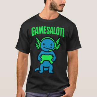 Camiseta Gamesalotl divertido axolotl jugador de videojuego
