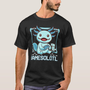 Camiseta Gamesalotl Jugador Pez Ajolote Jugando Videojuegos
