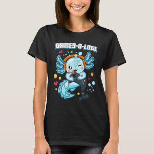 Camiseta Gamesolotl Ajolote Videojugador Ajolote Peces Niño