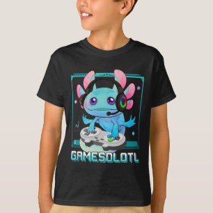 Camiseta Gamesolotl Ajolote Videojugador Kawaii Pastel Góti