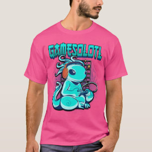 Camiseta Gamesolotl Aolotl Juegos Jugador Jugando Videojueg