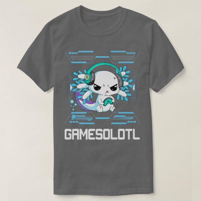 Camiseta Gamesolotl Aolotl Video Gamer Kawaii Pastel Gótico (Diseño del anverso)