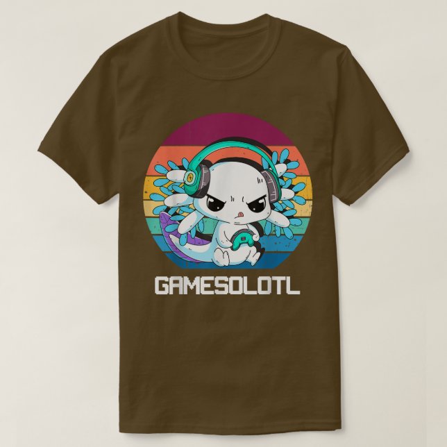 Camiseta Gamesolotl Aolotl Video Gamer Kawaii Pastel Gótico (Diseño del anverso)
