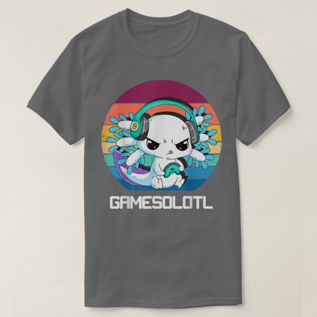 Camiseta Gamesolotl Aolotl Video Gamer Kawaii Pastel Gótico (Diseño del anverso)