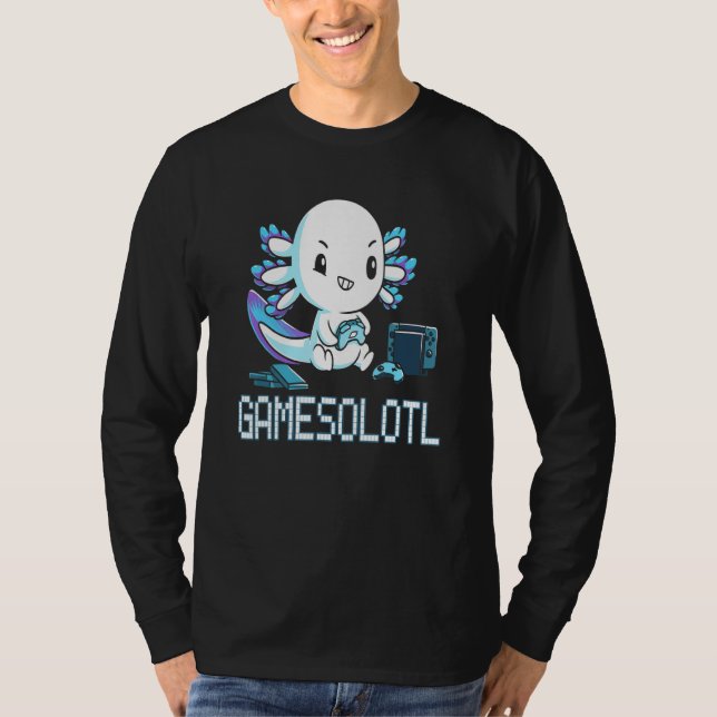 Camiseta Gamesolotl Axolotl Gamer Fish Videojuegos (Anverso)