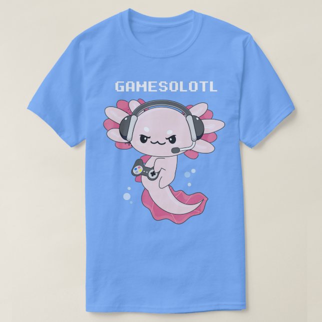 Camiseta Gamesolotl Axolotl Jugando juegos de video Axo (Diseño del anverso)
