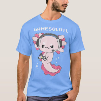 Camiseta Gamesolotl Axolotl Jugando juegos de video Axo