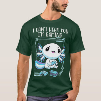 Camiseta Gamesolotl Axolotl Pescado Jugando Videojuegos Liz