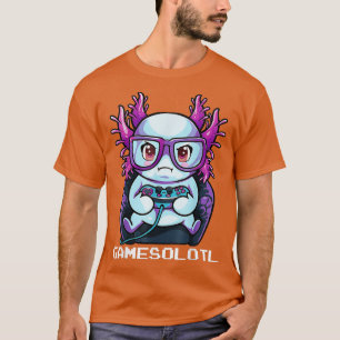 Camiseta Gamesolotl Axolotl Pescado Jugando Videojuegos Liz