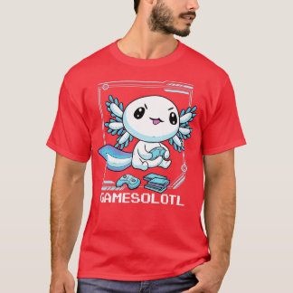 Camiseta Gamesolotl Axolotl Pescado Jugando Videojuegos Liz