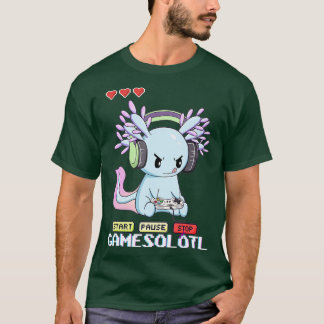 Camiseta Gamesolotl Axolotl Pescado Jugando Videojuegos Liz
