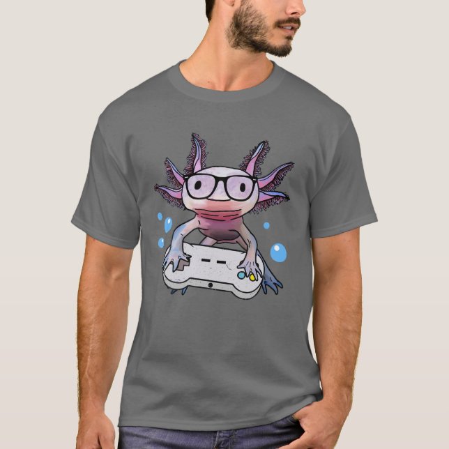 Camiseta Gamesolotl Axolotl Video Gamer Gótico Kawaii Paste (Anverso)