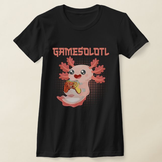 Camiseta Gamesolotl Axolotl Video Gamer Gótico Kawaii Paste (Distribución)