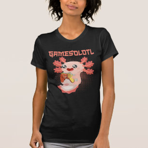 Camiseta Gamesolotl Axolotl Video Gamer Gótico Kawaii Paste