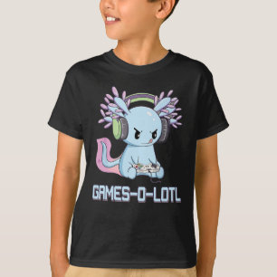 Camiseta Gamesolotl Axolotl Video Gamer Gótico Kawaii Paste