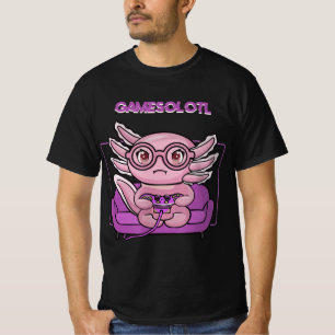 Camiseta Gamesolotl Axolotl Video Gamer Gótico Kawaii Paste