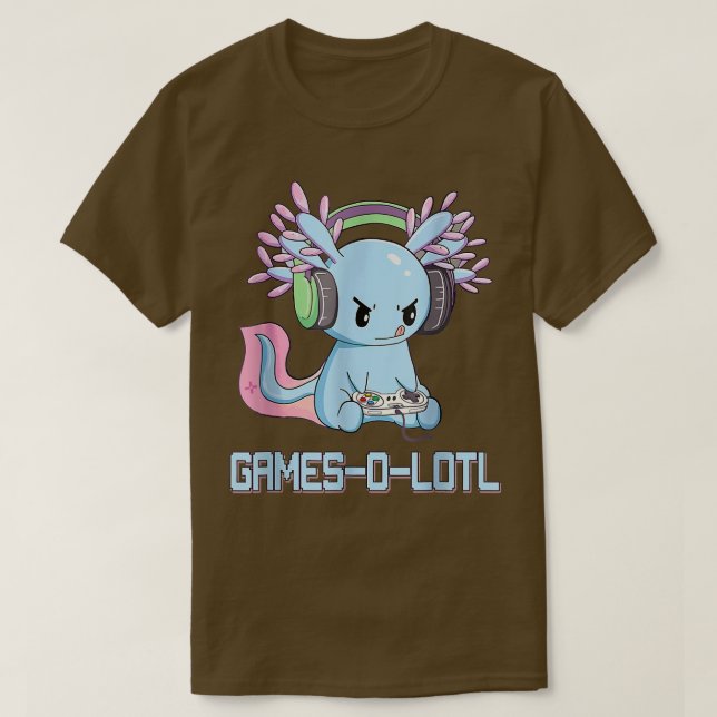 Camiseta Gamesolotl Axolotl Video Gamer Gótico Kawaii Paste (Diseño del anverso)