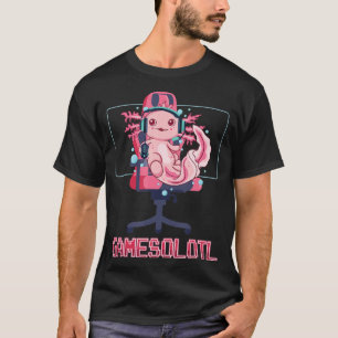 Camiseta Gamesolotl Axolotl Video Gamer Kawaii Anime Gaming
