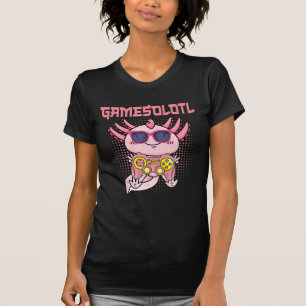 Camiseta Gamesolotl Axolotl Video Gamer Kawaii Anime Kids B
