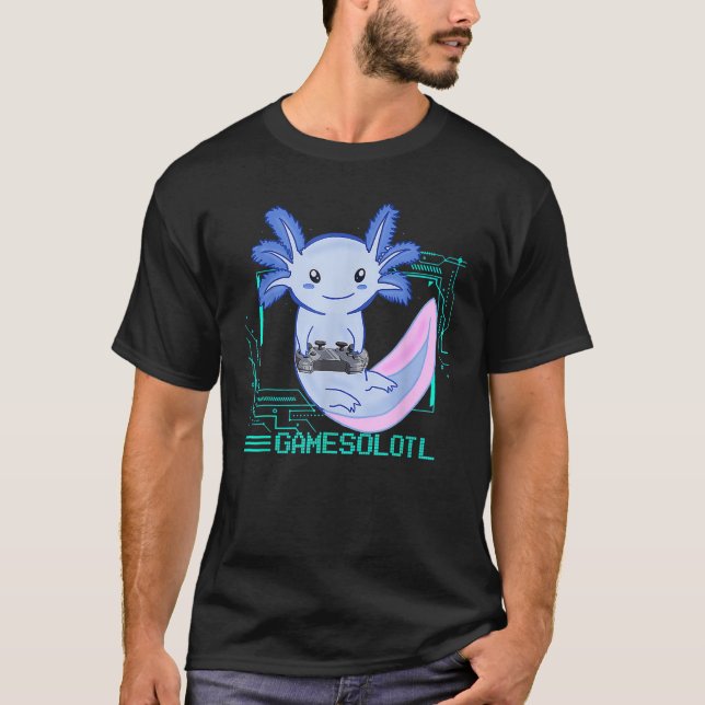 Camiseta Gamesolotl Axolotl Videojuego Gaming Gamer Axolotl (Anverso)