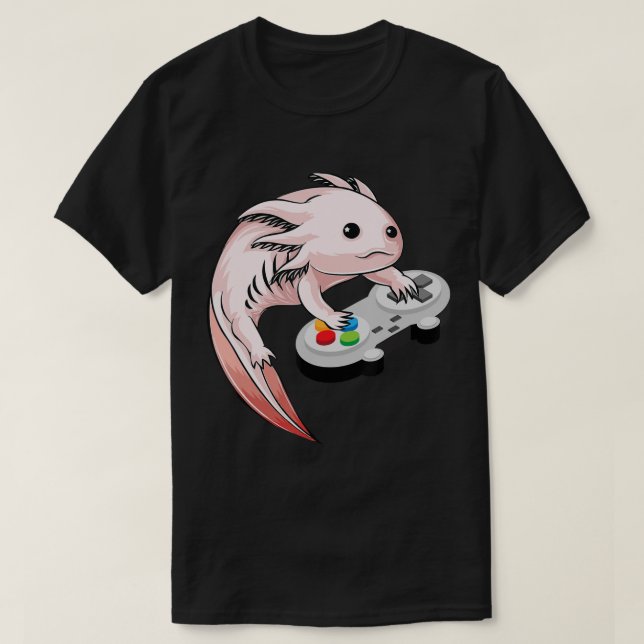 Camiseta Gamesolotl Axolotl Videojuegos Kawaii Anime (Diseño del anverso)