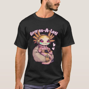 Camiseta Gamesolotl Axolotl Videojuegos Kawaii Axolotl Jueg