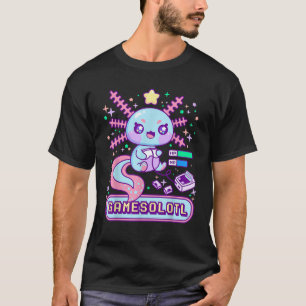 Camiseta Gamesolotl Gamer Axolotl Jugando Videojuegos Kawai
