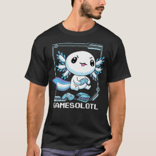 Camiseta Gamesolotl Gamer Axolotl Pescado Jugando Videojueg
