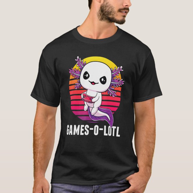 Camiseta Gamesolotl Gamer Axolotl Videojuegos Salamander (Anverso)
