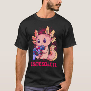 Camiseta Gamesolotl Gaming Ajolote Salamandra Controlador G