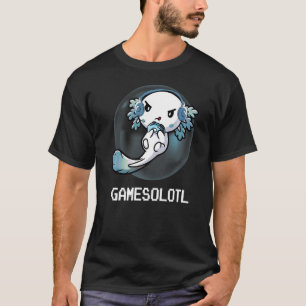 Camiseta Gamesolotl Jugador Ajolote Pez Jugando Videojuegos