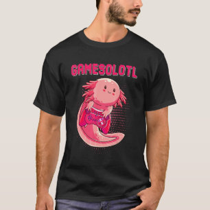 Camiseta Gamesolotl Jugador Ajolote Pez Jugando Videojuegos