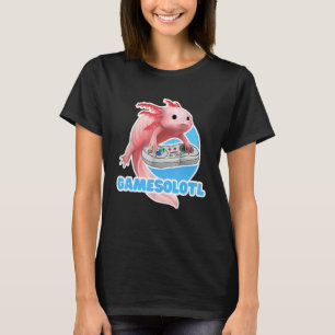 Camiseta Gamesolotl Lindo Pez Ajolote Jugador De Videojueg