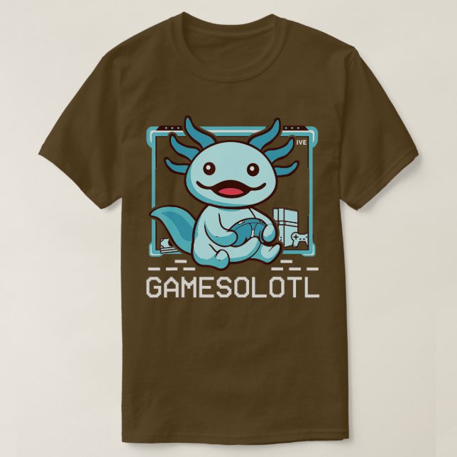 Camiseta Gamesolotl Niños Axolotl Hombres Azul Cute Axolotl (Diseño del anverso)