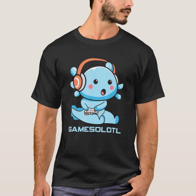 Camiseta Gamesolotl Video Gamer Axolotl Gaming (Anverso)