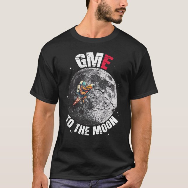 Camiseta Gamestop al material del meme de la Luna GME (Anverso)