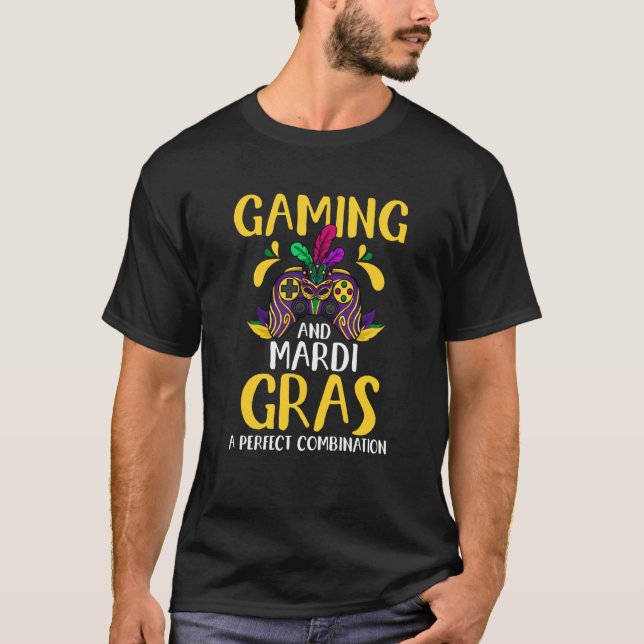 Camiseta Gaming and mardi gras a perfect combination (Anverso)