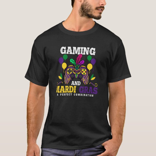 Camiseta Gaming and mardi gras a perfect combination  4 (Anverso)