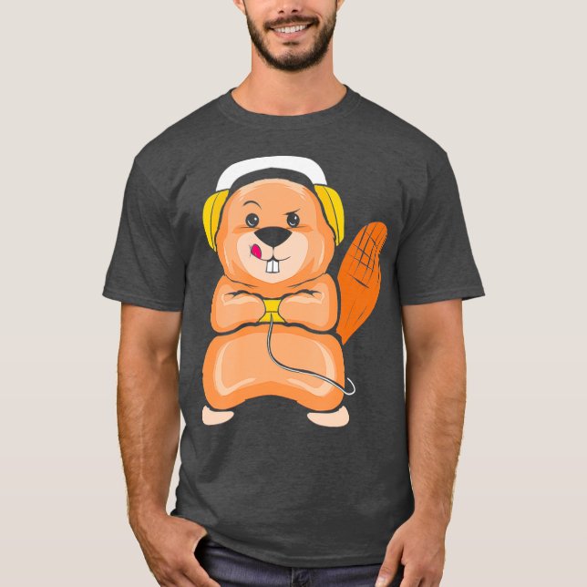 Camiseta Gaming Beaver Lover Funny Gamer Regalo para Video (Anverso)