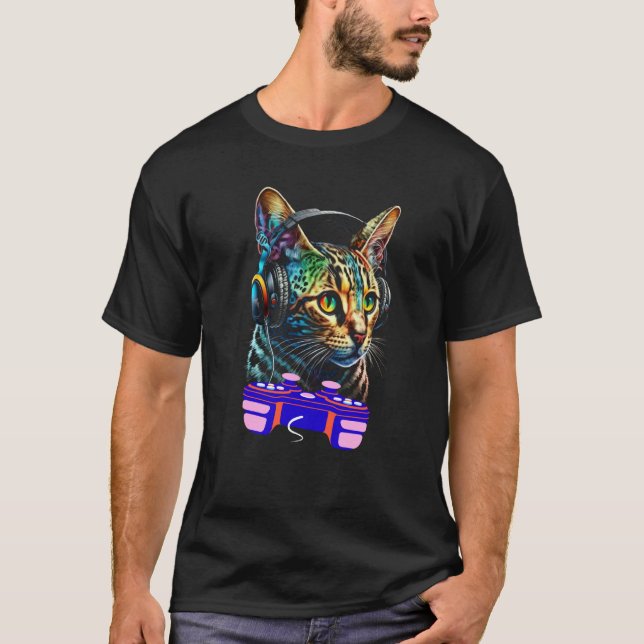 Camiseta Gaming Bengal Cat Player Animal Video Gamer Men Ki (Anverso)