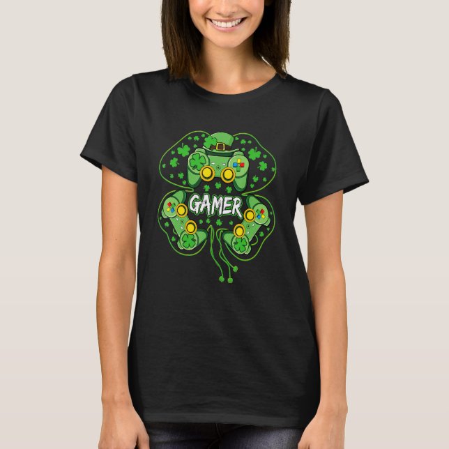 Camiseta Gaming Boys Video Game Gaming Controller St Patric (Anverso)