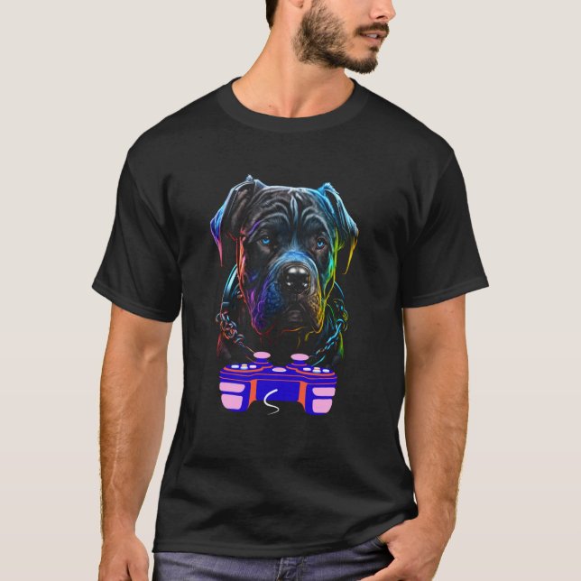 Camiseta Gaming Cane Corso Dog Player Animal Video Gamer Me (Anverso)