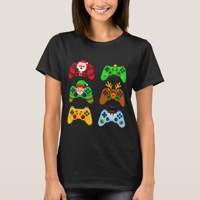 Camiseta Gaming Christmas For Boys Gamer Youth Teens Men Xm (Anverso)