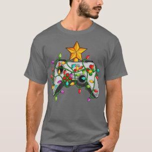Camiseta Gaming Christmas Tree Light Video Game Controller